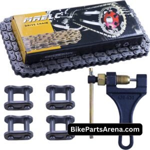 428H Motorcycle Chain+ Chain Breaker,122-links Heavy Duty Drive Chain