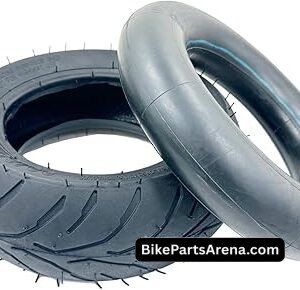 Rear 110/50-6.5 Tire and Tube for 38cc 47cc 49cc Kids Mini Pocket Rocket Bike Rear Back Tire,and More - Angled Valve Stem for Easy Inflation