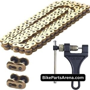 Gold 520 X-Ring Chain + Chain Breaker,114 Links